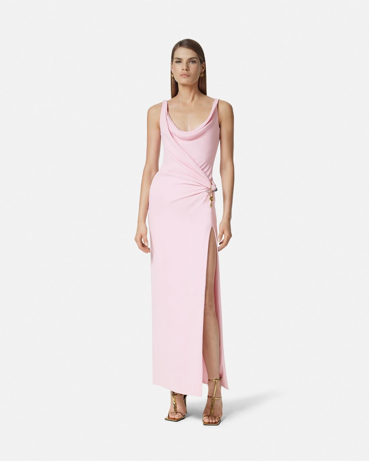 Safety Pin Silk Cady Gathered Gown - 4
