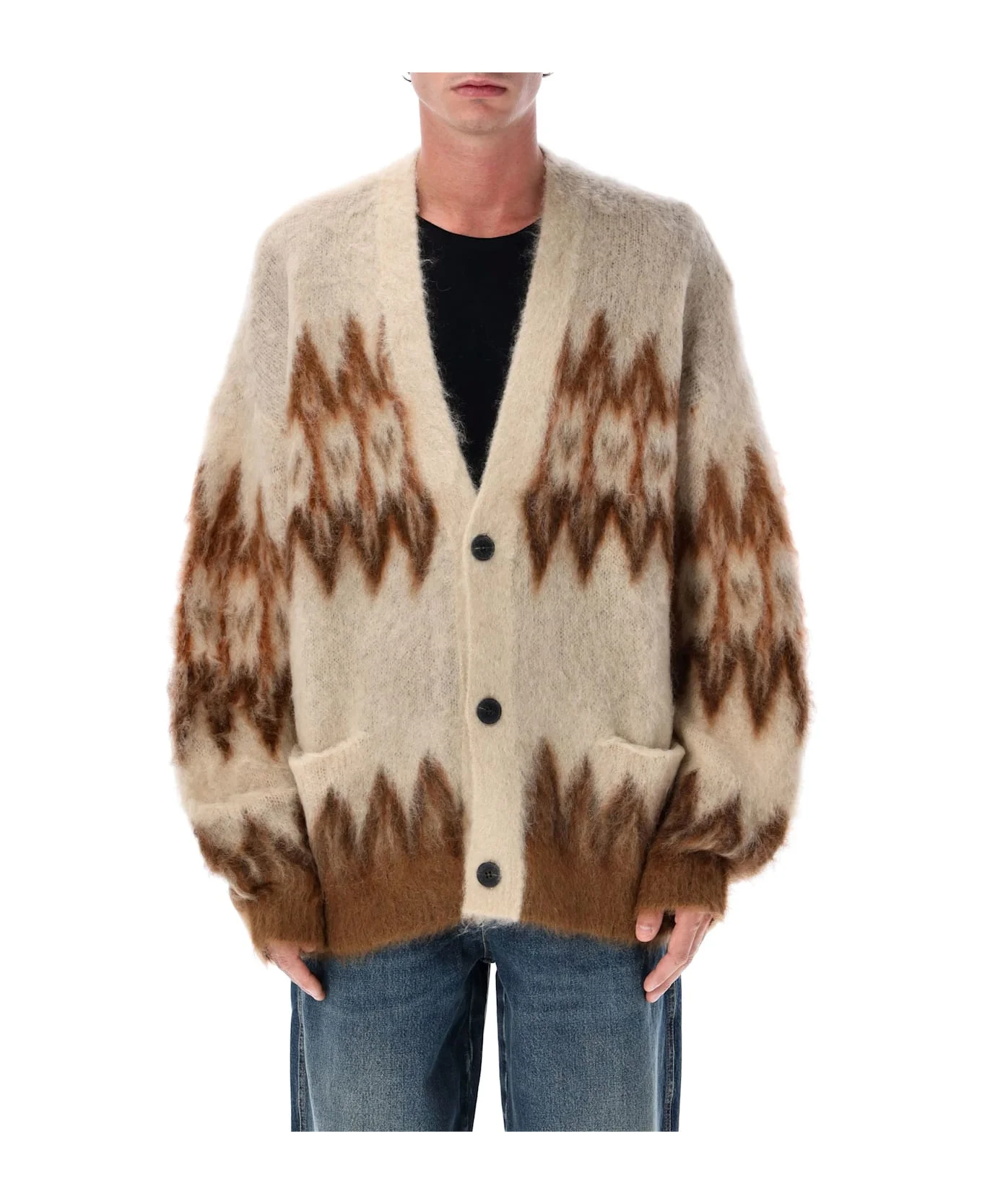 Marant Nielson Mohair Blend Cardigan With Fair Isle Motif - 1