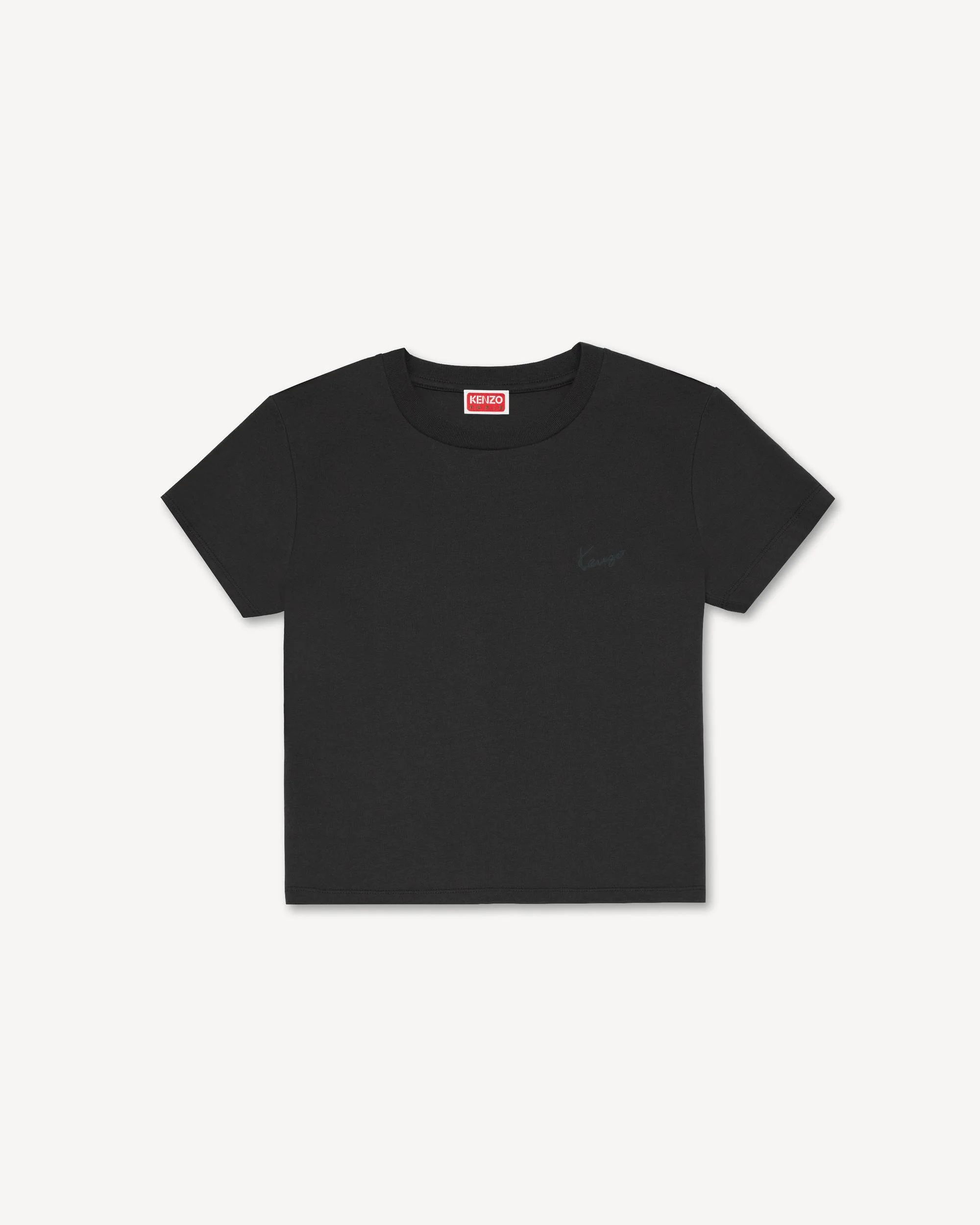 'KENZO Signature' embroidered light T-shirt in linen cotton - 1