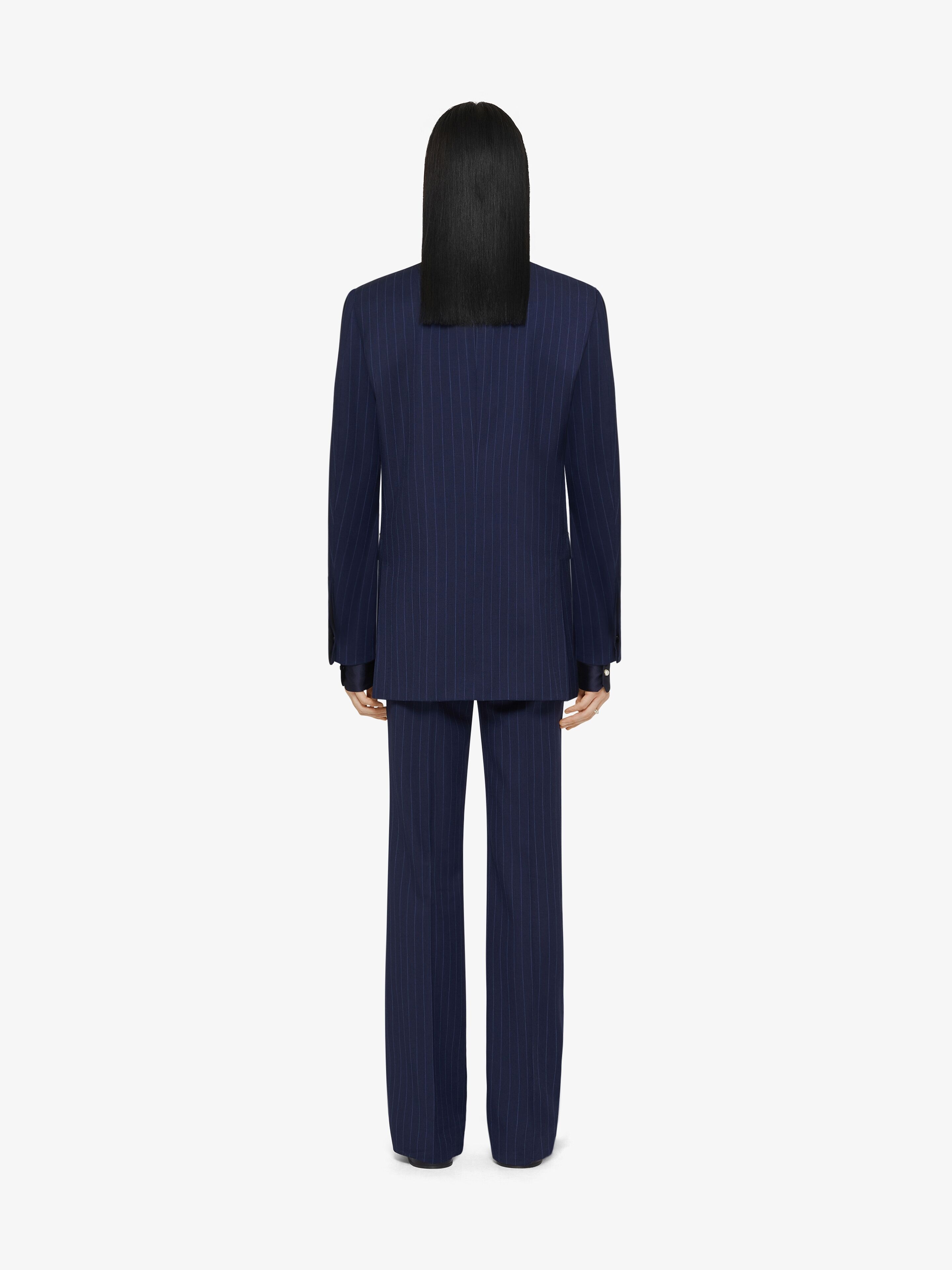 SLIM FIT STRIPED TAILORED PANTS IN WOOL - 4