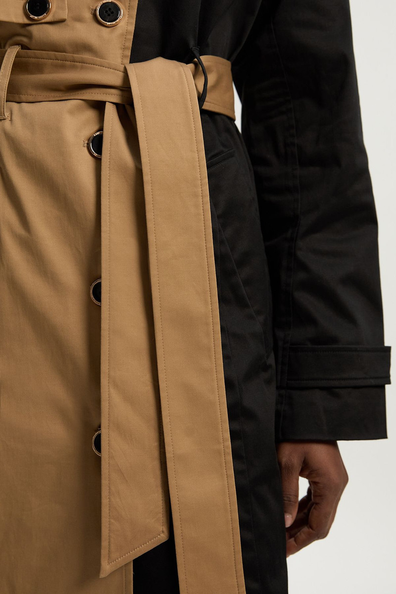 Colour Block Belted Tailored Trench Coat 3