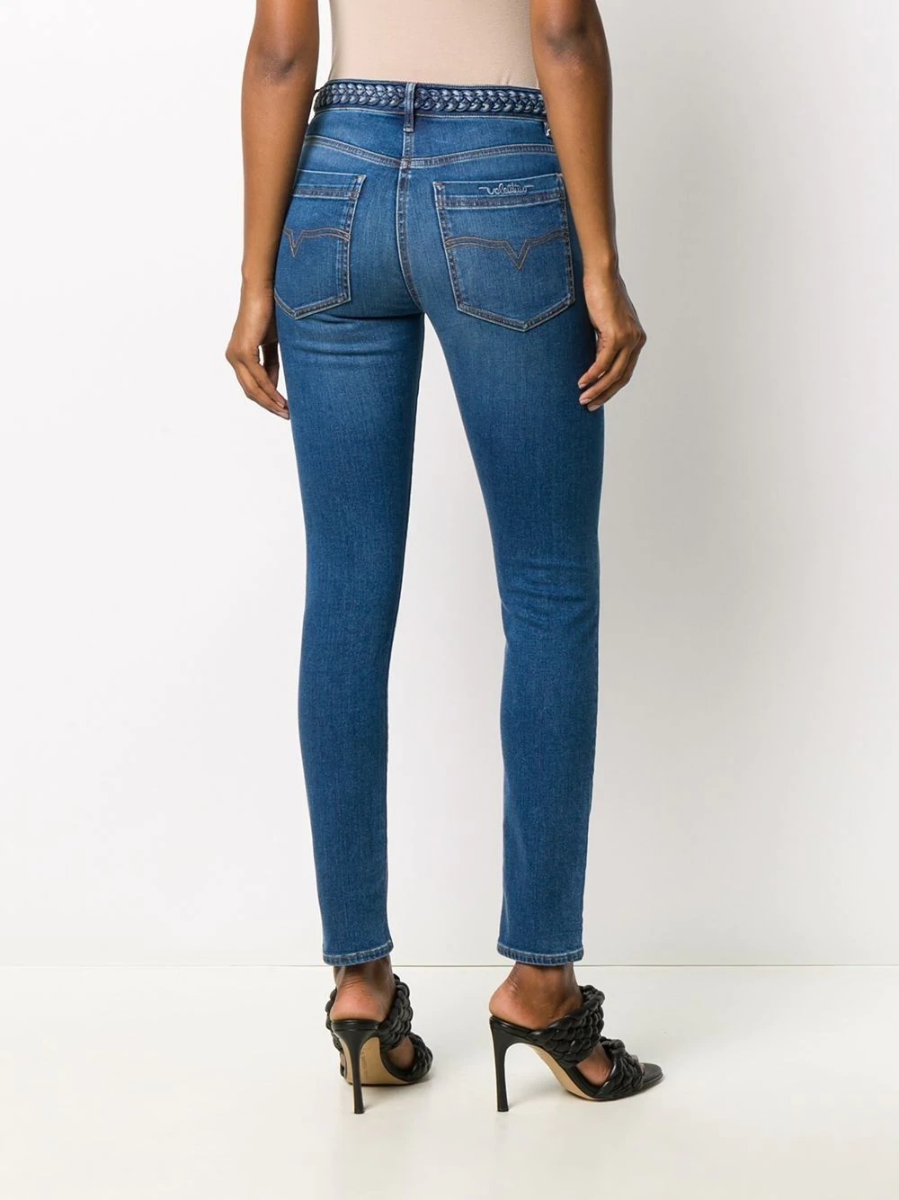 braided-waistband skinny jeans - 4