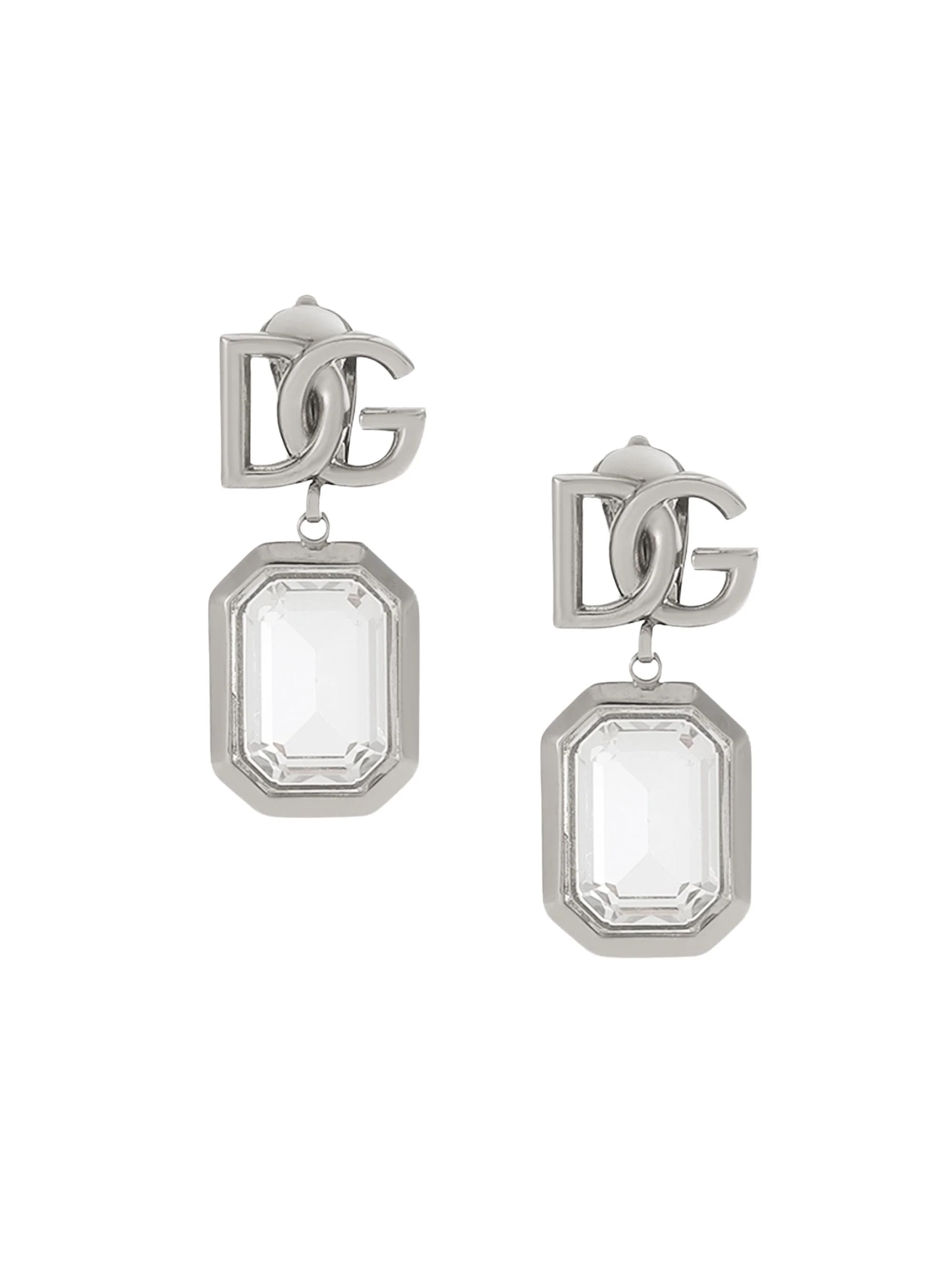 Women's Silvertone & Crystal Logo Drop Earrings - Silver - 1