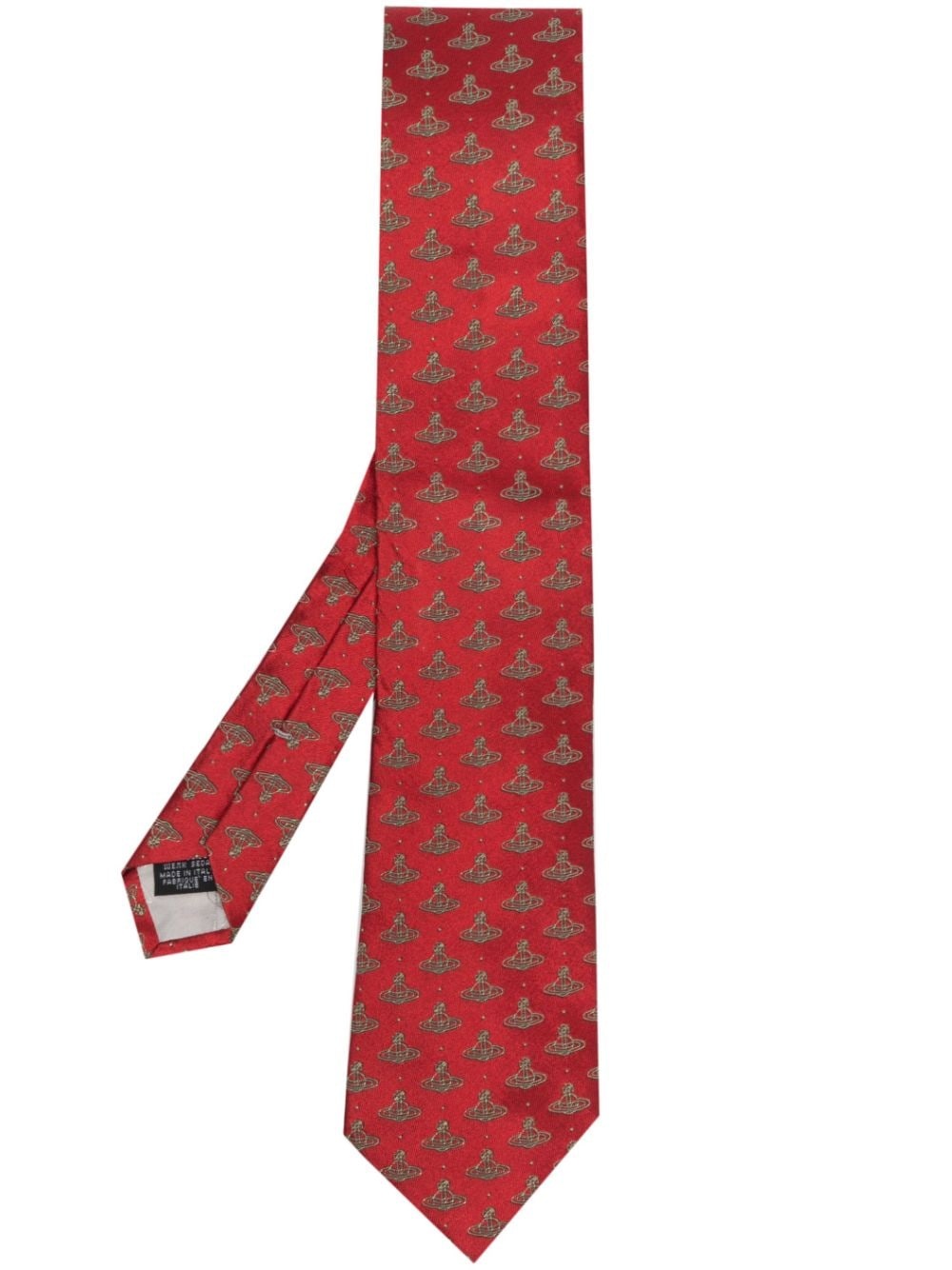 embroidered-graphic pointed tie - 1