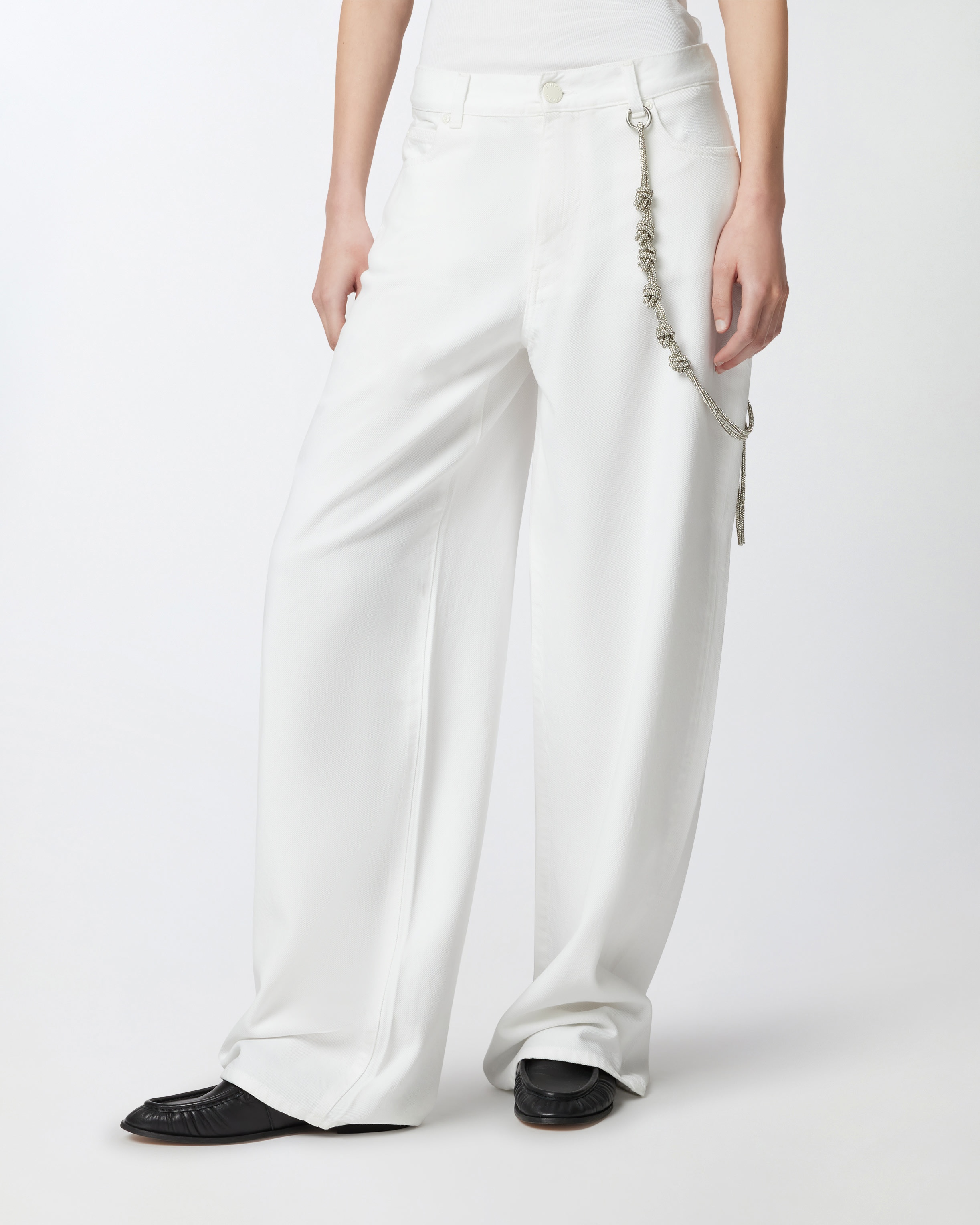 LOOSE WIDE-LEG TROUSERS WITH JEWEL CHAIN - 3