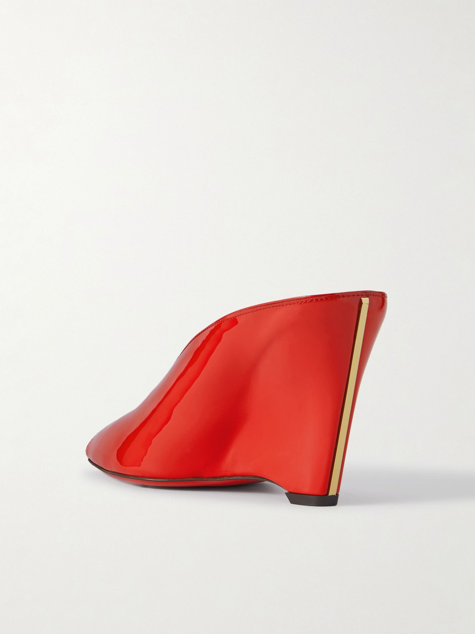 Alicia patent-leather wedge mules Red - 3
