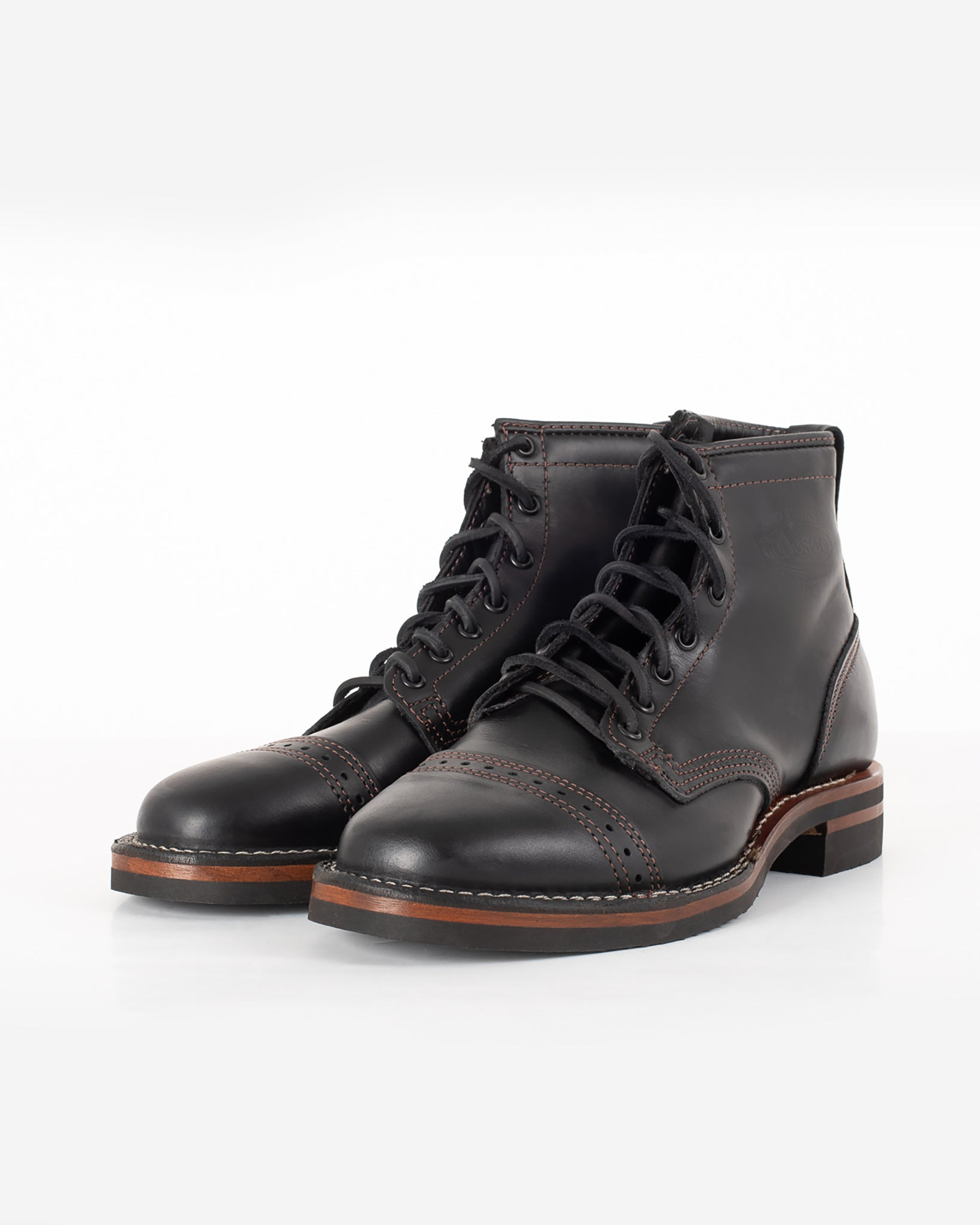IHWE-GLMN-BLK Iron Heart Int'l x Wesco® - 7" Domain Toe Cap Boot - Black Tie. The "Guildsman" - 1