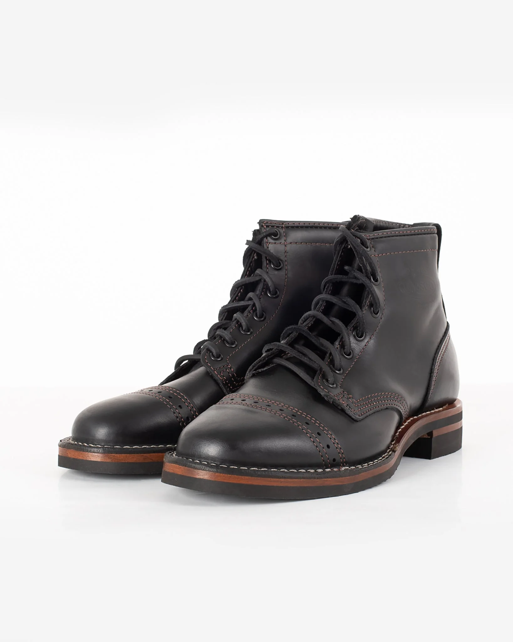 IHWE-GLMN-BLK IRON HEART INT'L X WESCO® 7" TOE CAP BOOT - THE "GUILDSMAN" - BLACK TIE - 1