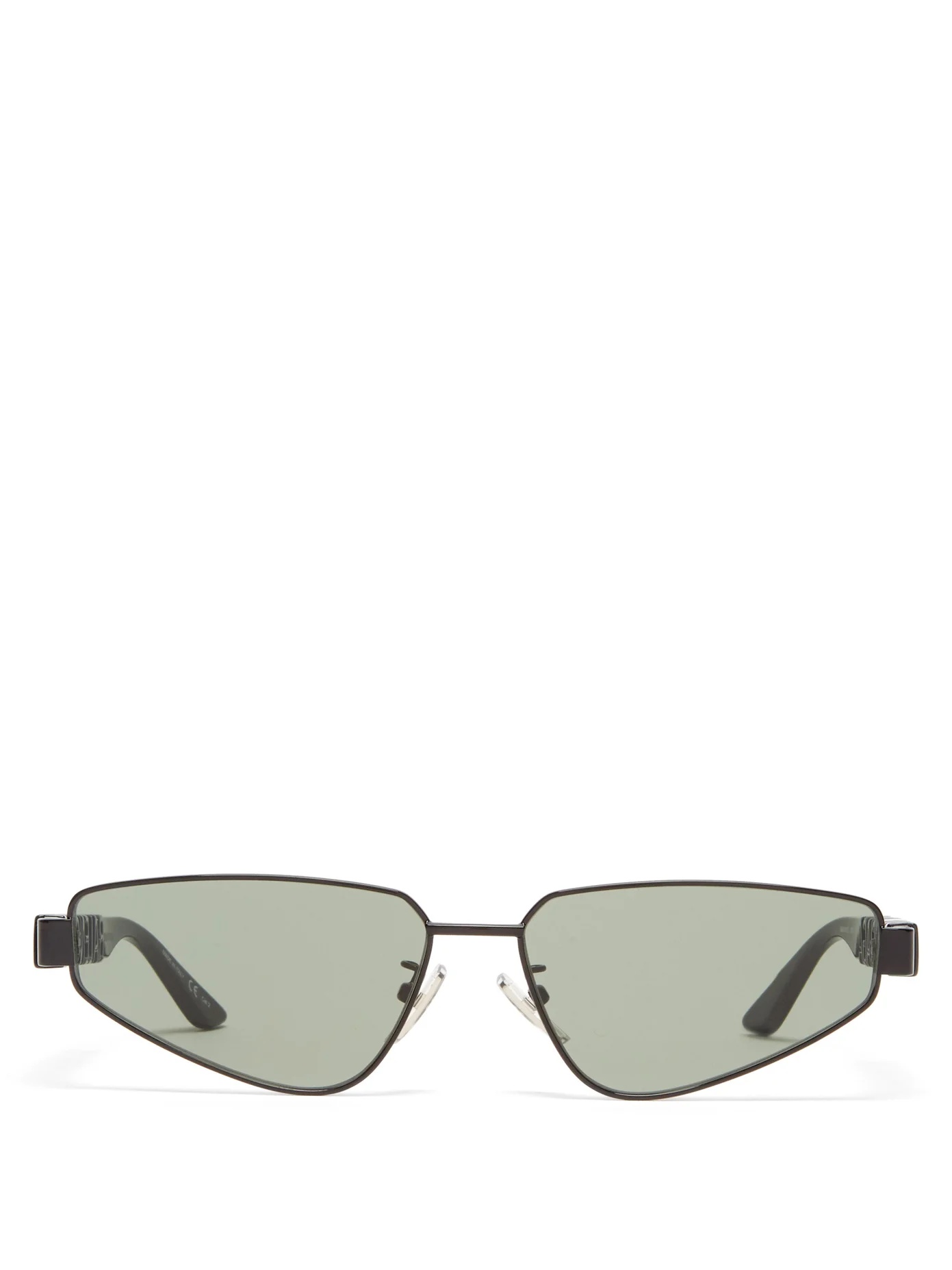 Logo-debossed angular D-frame sunglasses - 1