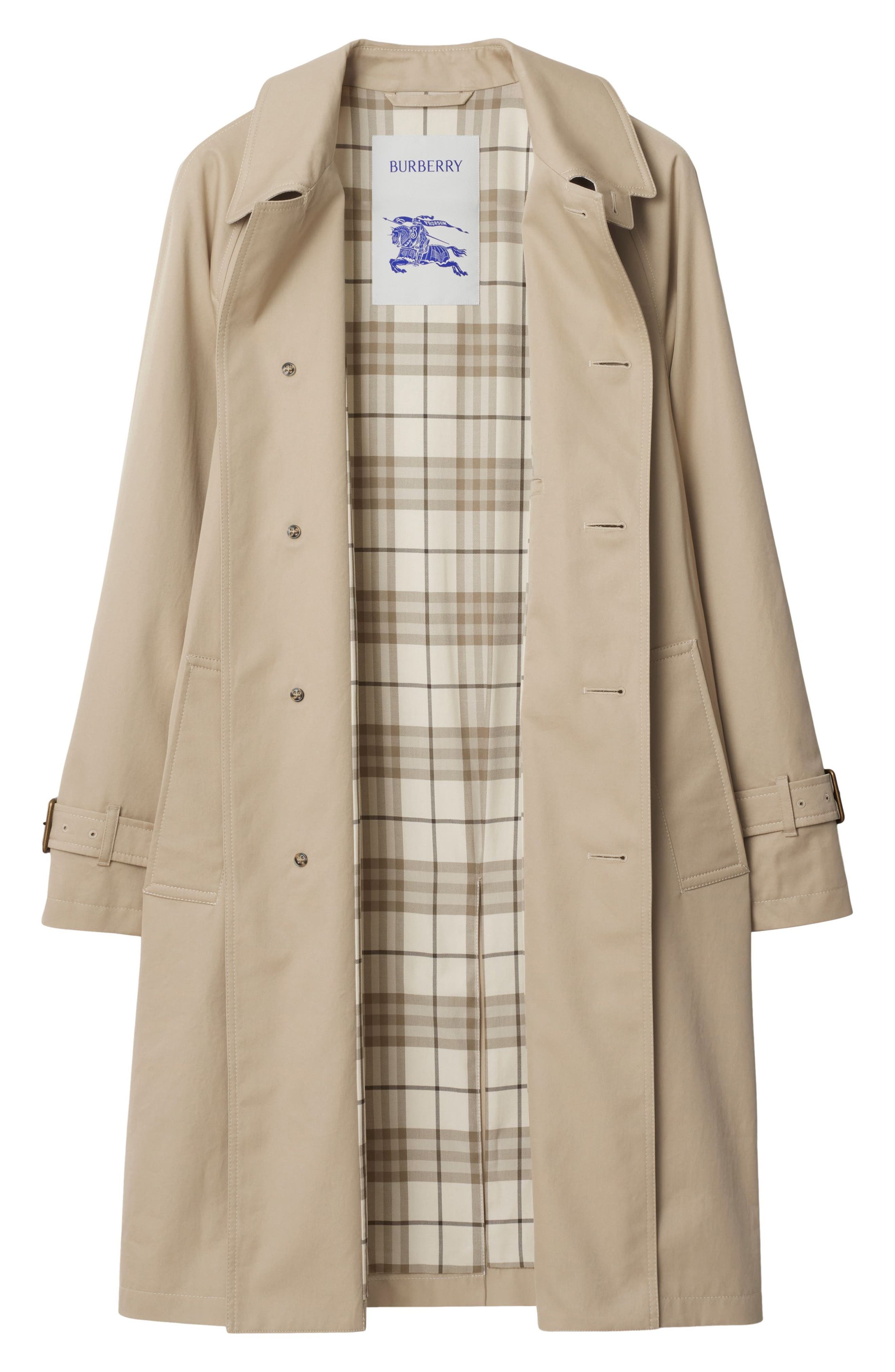 burberry Cotton Gabardine Long Car Coat in Fossil at Nordstrom - 5