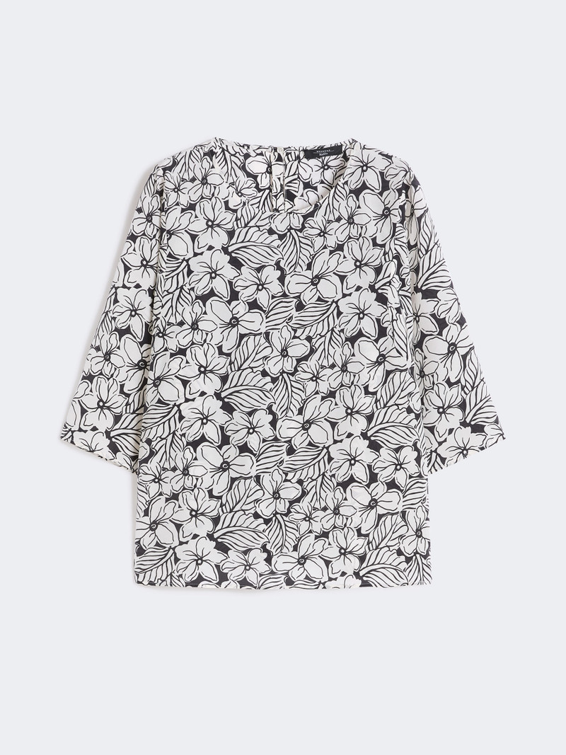 GINNICO Printed silk crêpe de Chine blouse - BLACK 1