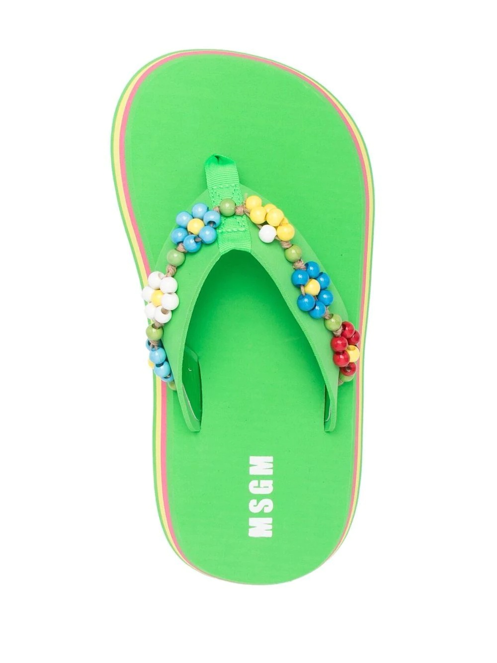 bead-embellished flip flops - 4