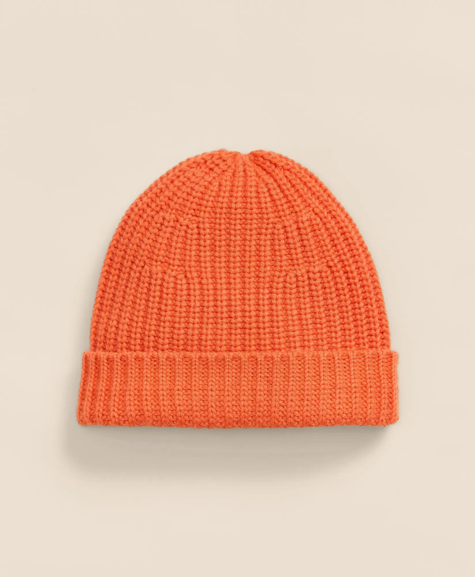 Merino Wool-Cashmere Ribbed Beanie Hat - 1