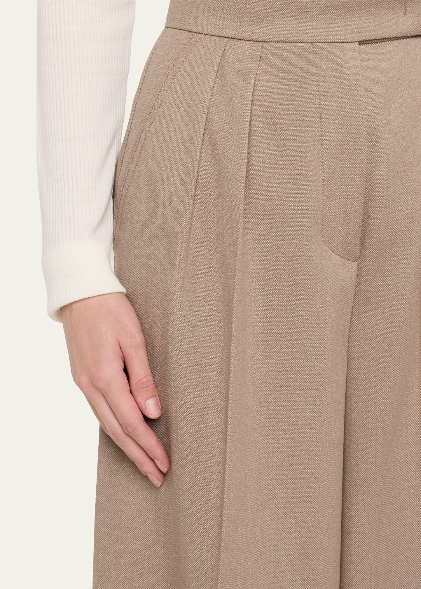 Baden Pleated Wide-Leg Wool Pants - 5