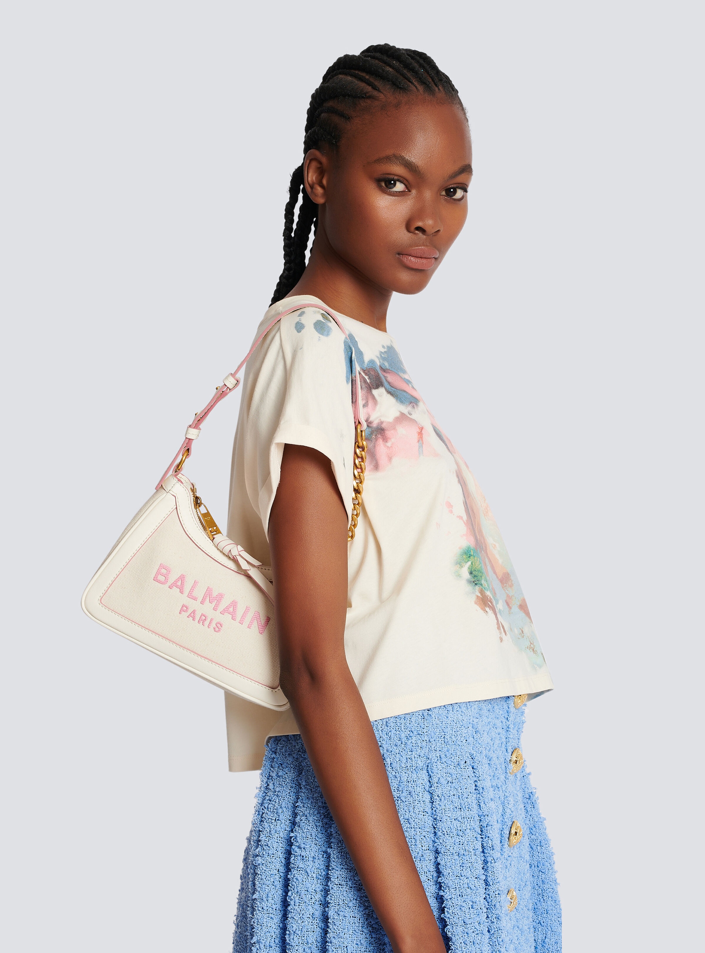 B-Army canvas bag with leather details - 8