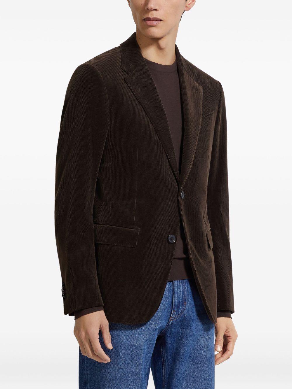 corduroy single-breasted blazer - 3