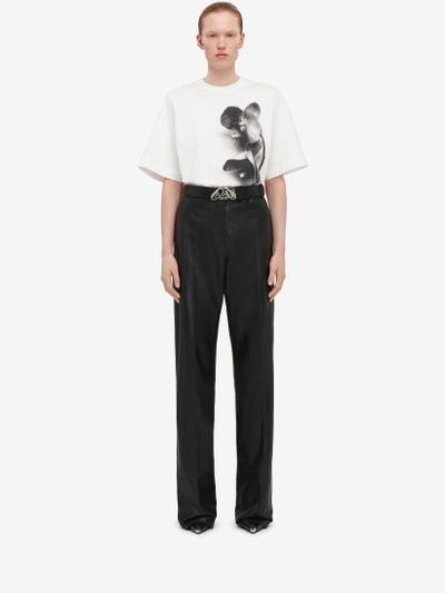 Alexander McQueen Women's Photographic Orchid Oversized T-shirt in White outlook