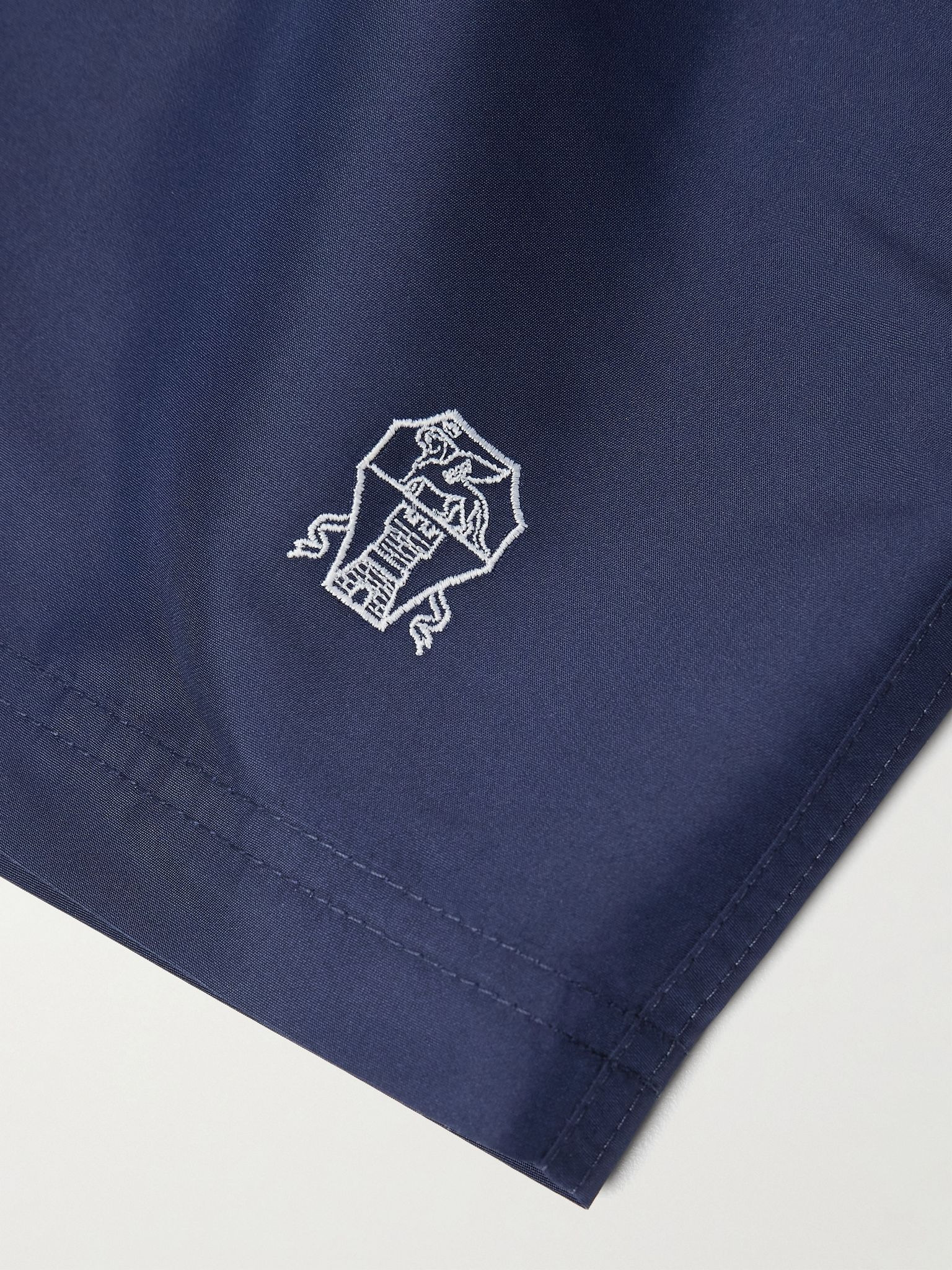 Straight-Leg Mid-Length Logo-Embroidered Swim Shorts Navy - 4