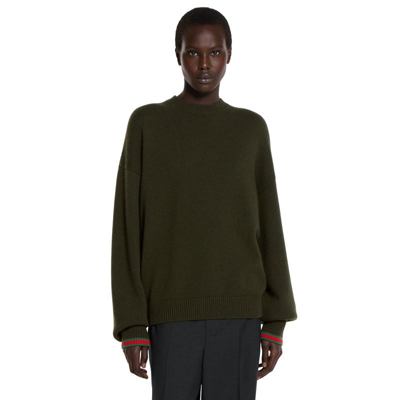 Wool cashmere sweater with Web trim 3