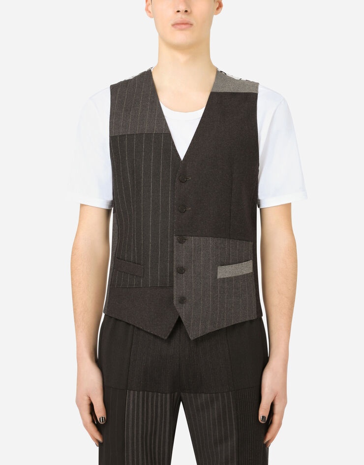 Cashmere and wool patchwork gilet - 1