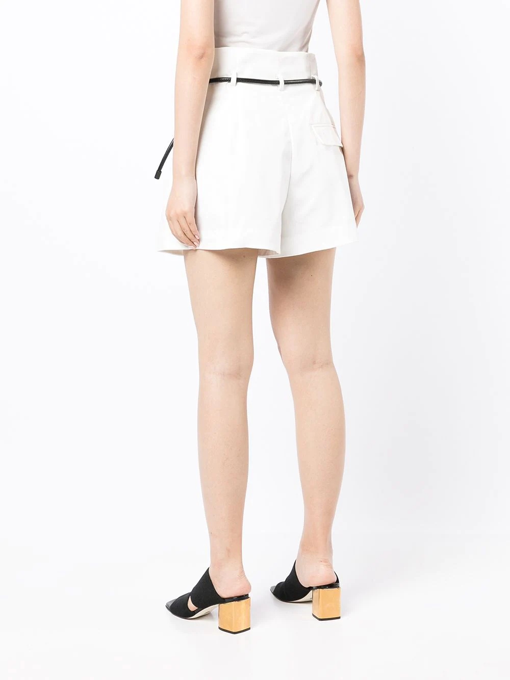 paperbag-waist mini shorts - 4