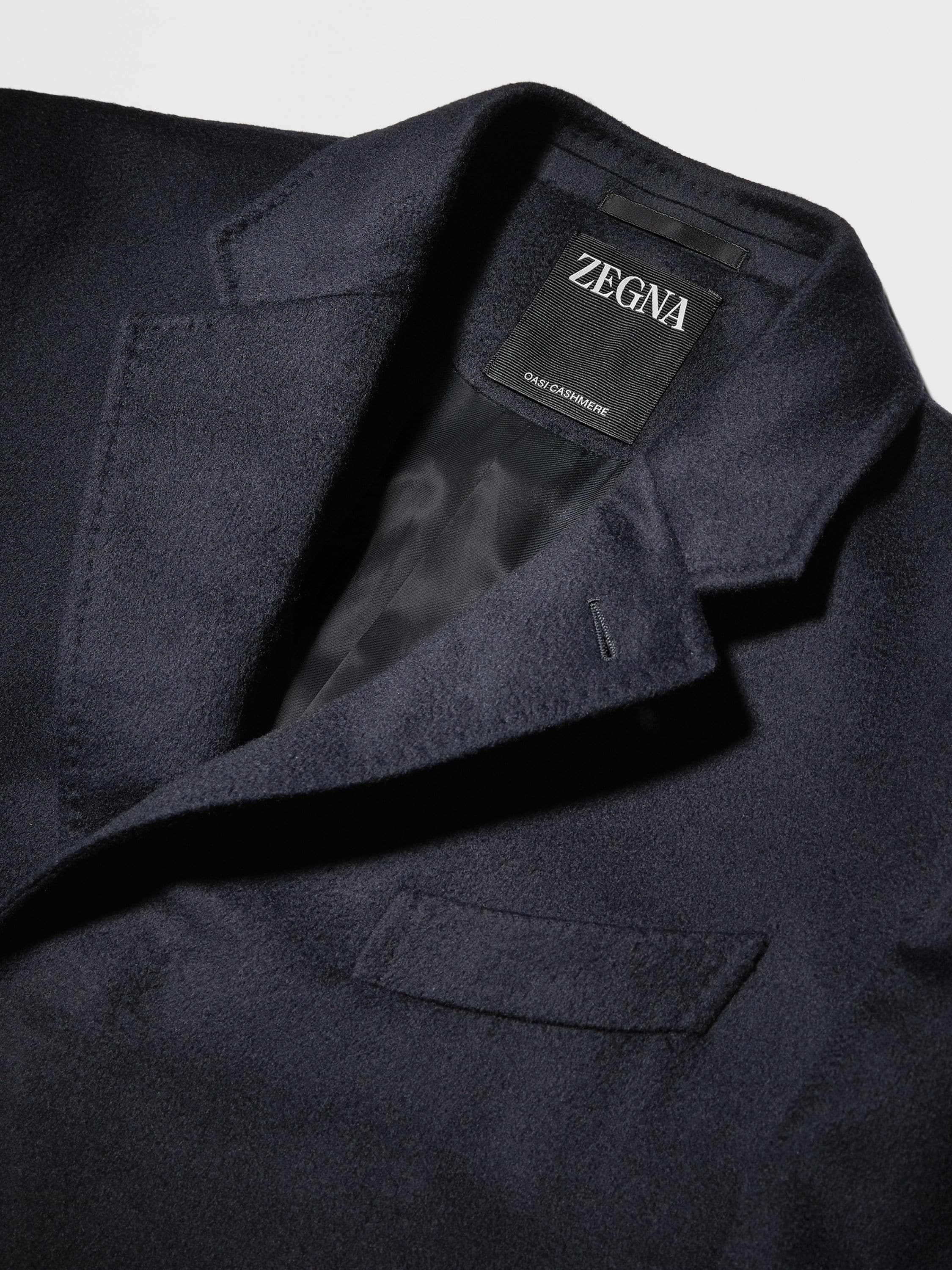NAVY BLUE OASI CASHMERE OVERCOAT - 3