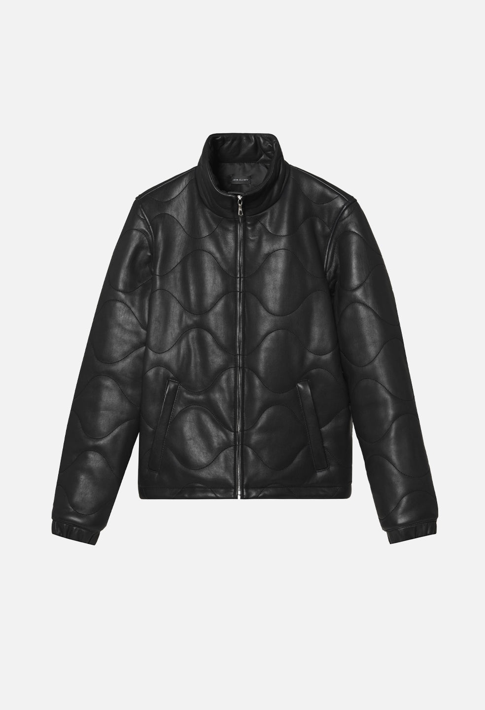 QUILTED LEATHER PUFFER JACKET - 1