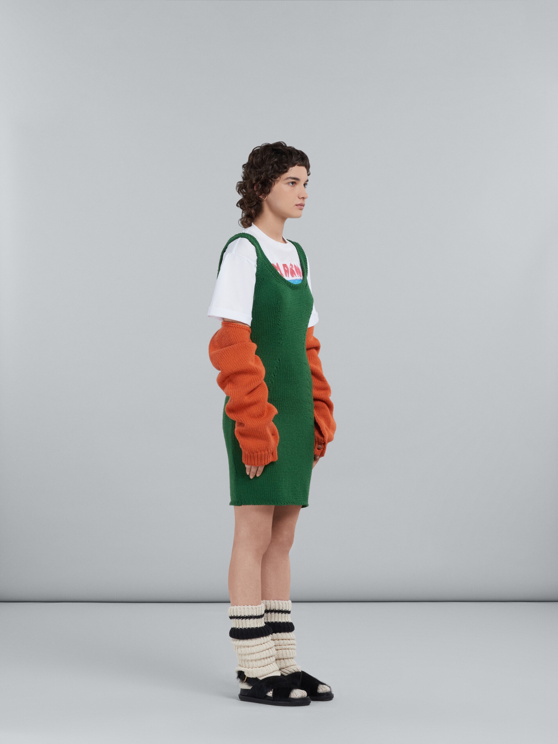 SHEATH DRESS IN GREEN WOOL - 6