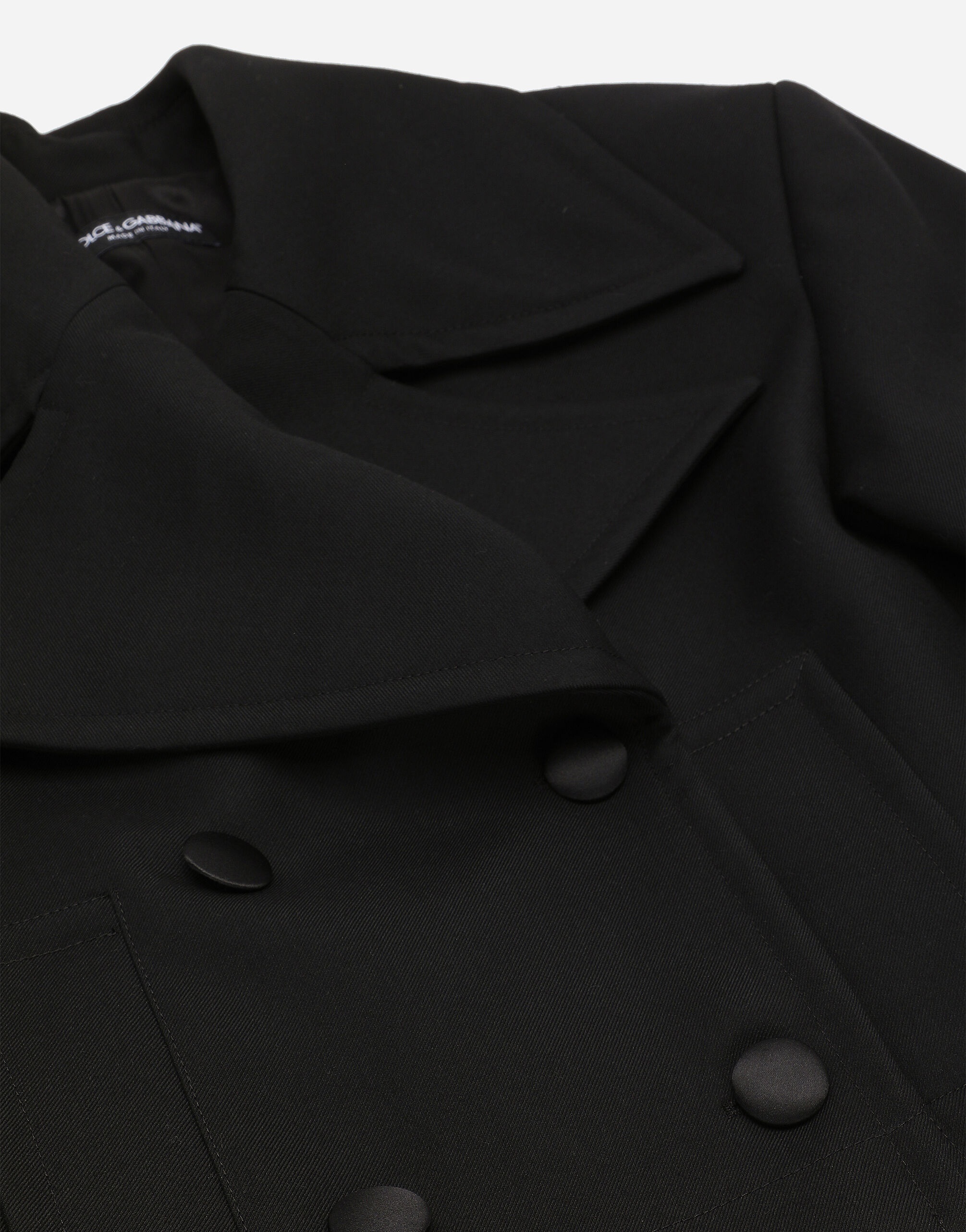 Short oversize wool gabardine jacket - 7