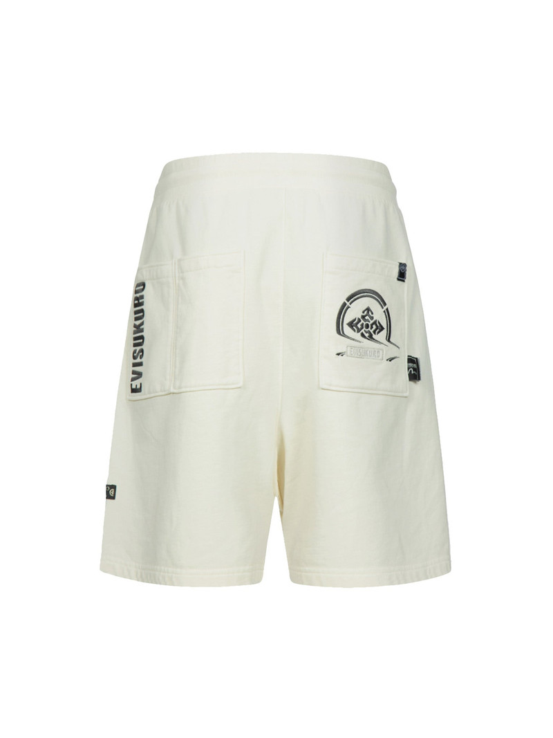 Distorted Kamon Embroidery Sweat Shorts 11