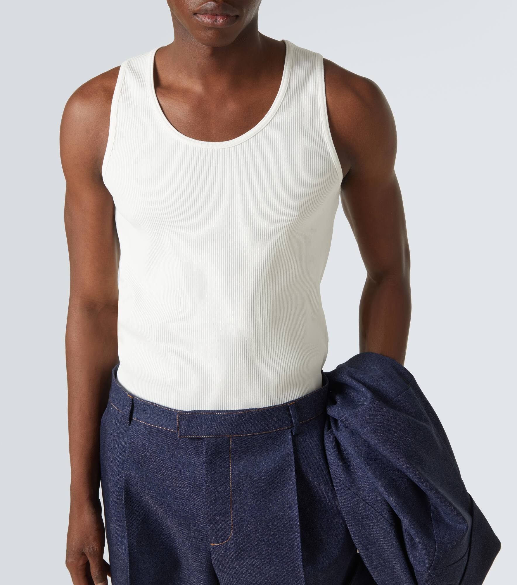 Cotton-blend jersey tank top - 5