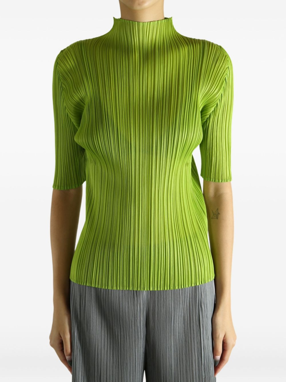 Lucid Pleats high-neck top - 2