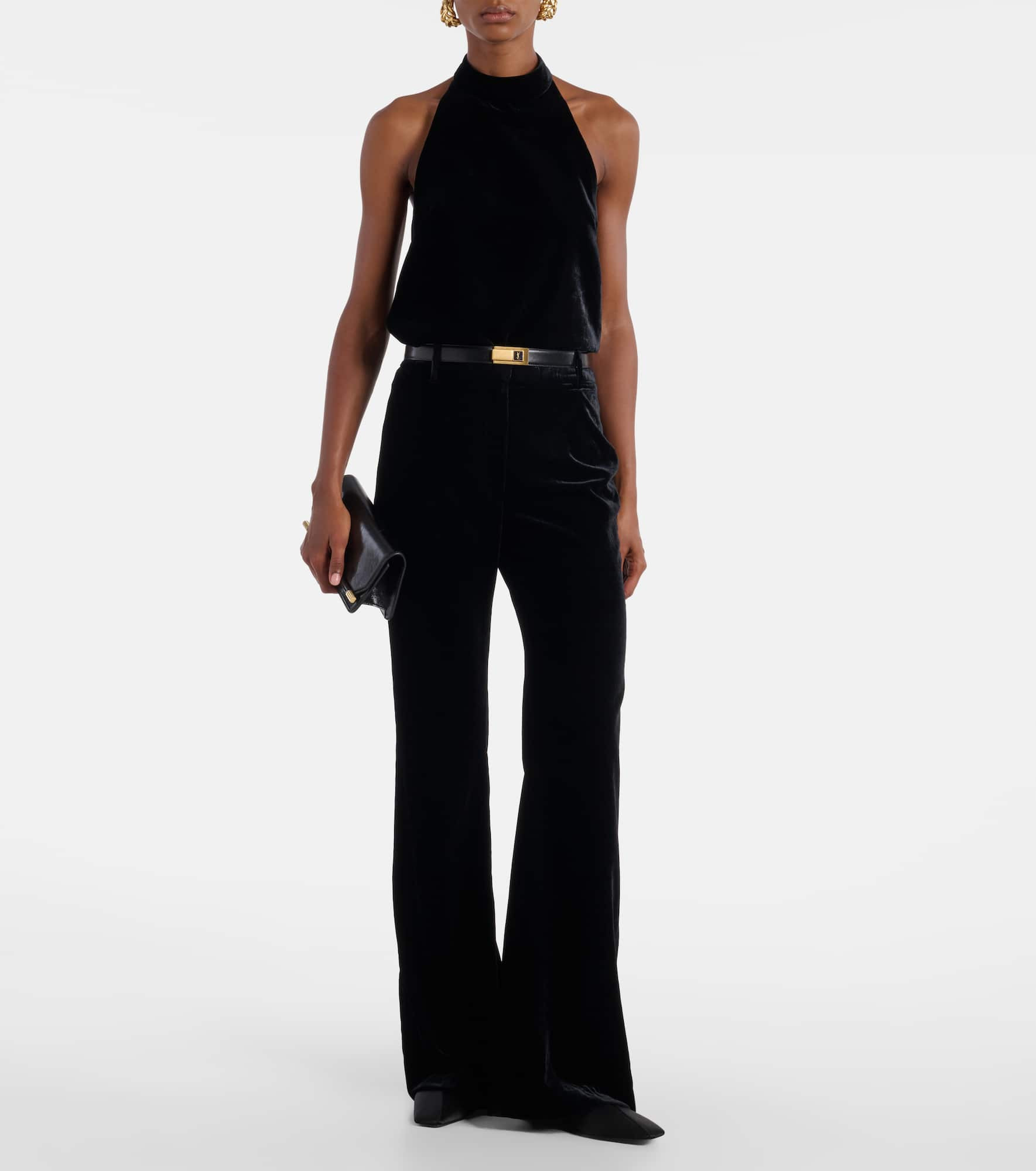Peneloppe halterneck velvet top - 2