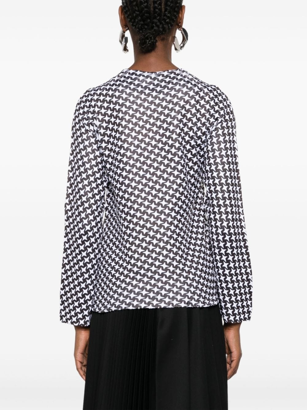 star-print knitted T-shirt - 4