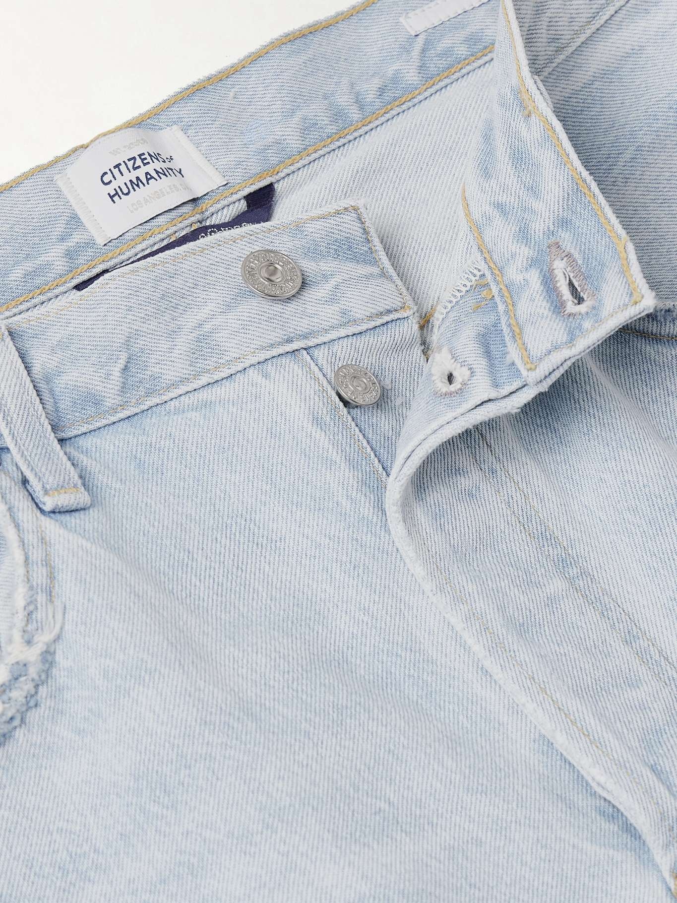 Ayla cropped frayed high-rise wide-leg jeans Light denim - 5