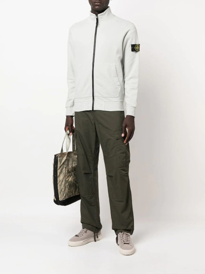 Stone Island compass-patch zip-up cardigan outlook