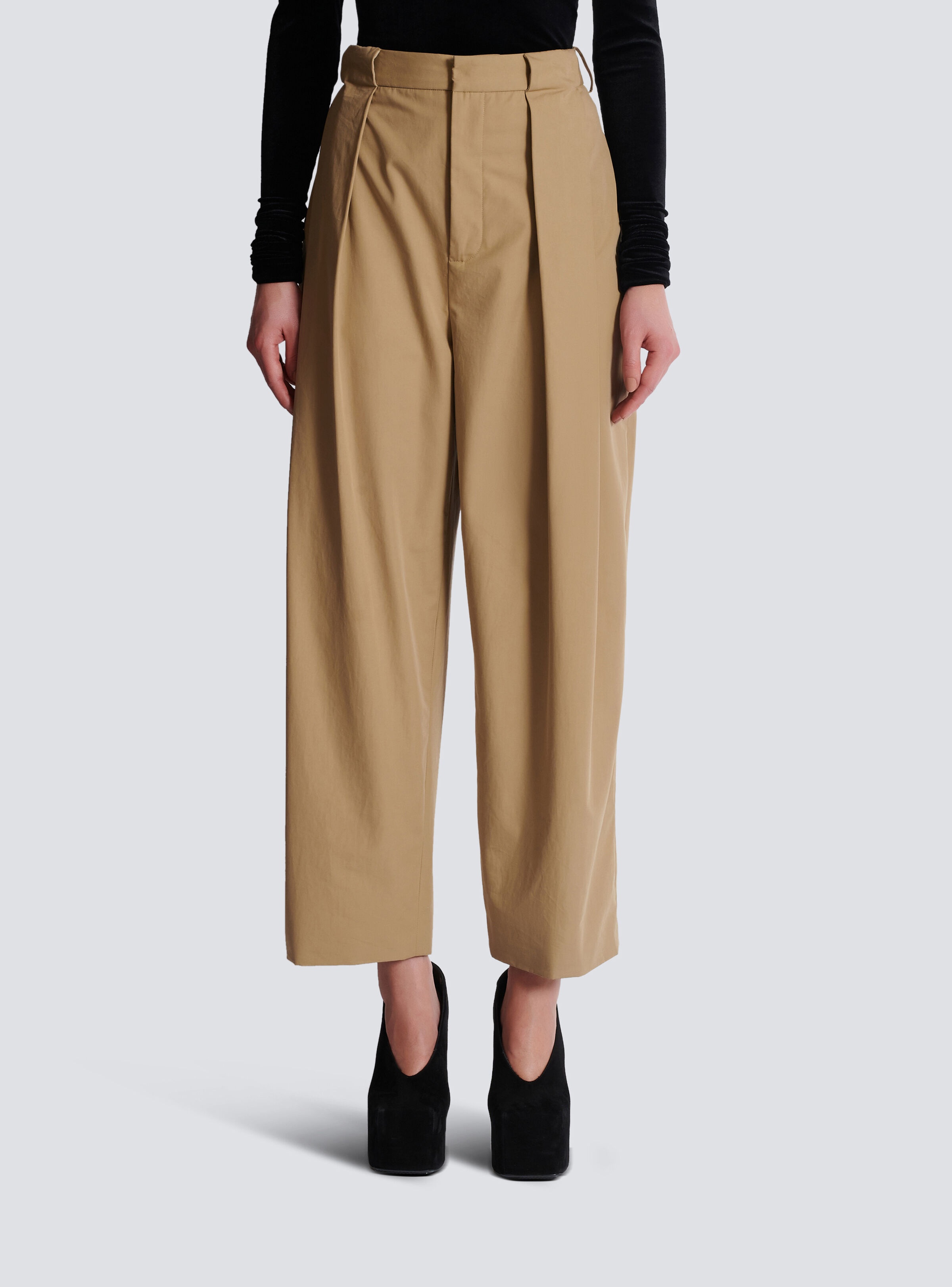 Pleated cotton trousers - 5