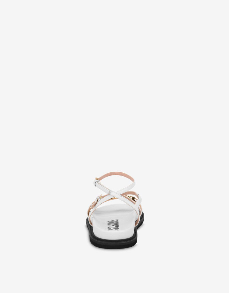 Moschino LETTERING LOGO CALFSKIN FLAT SANDALS outlook
