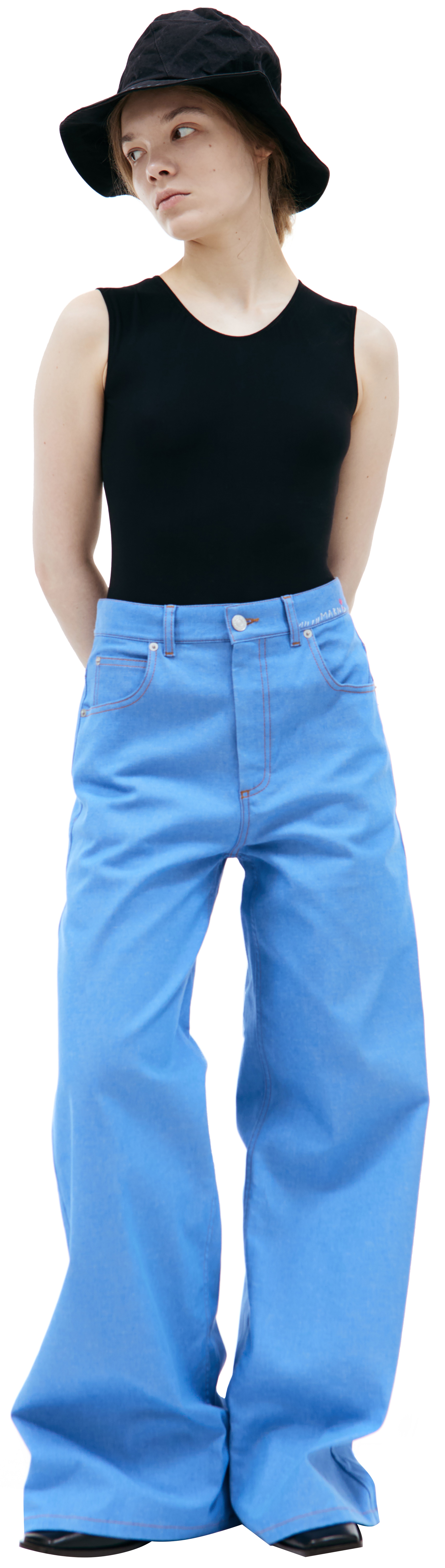 EMBROIDERED LOGO JEANS - 1