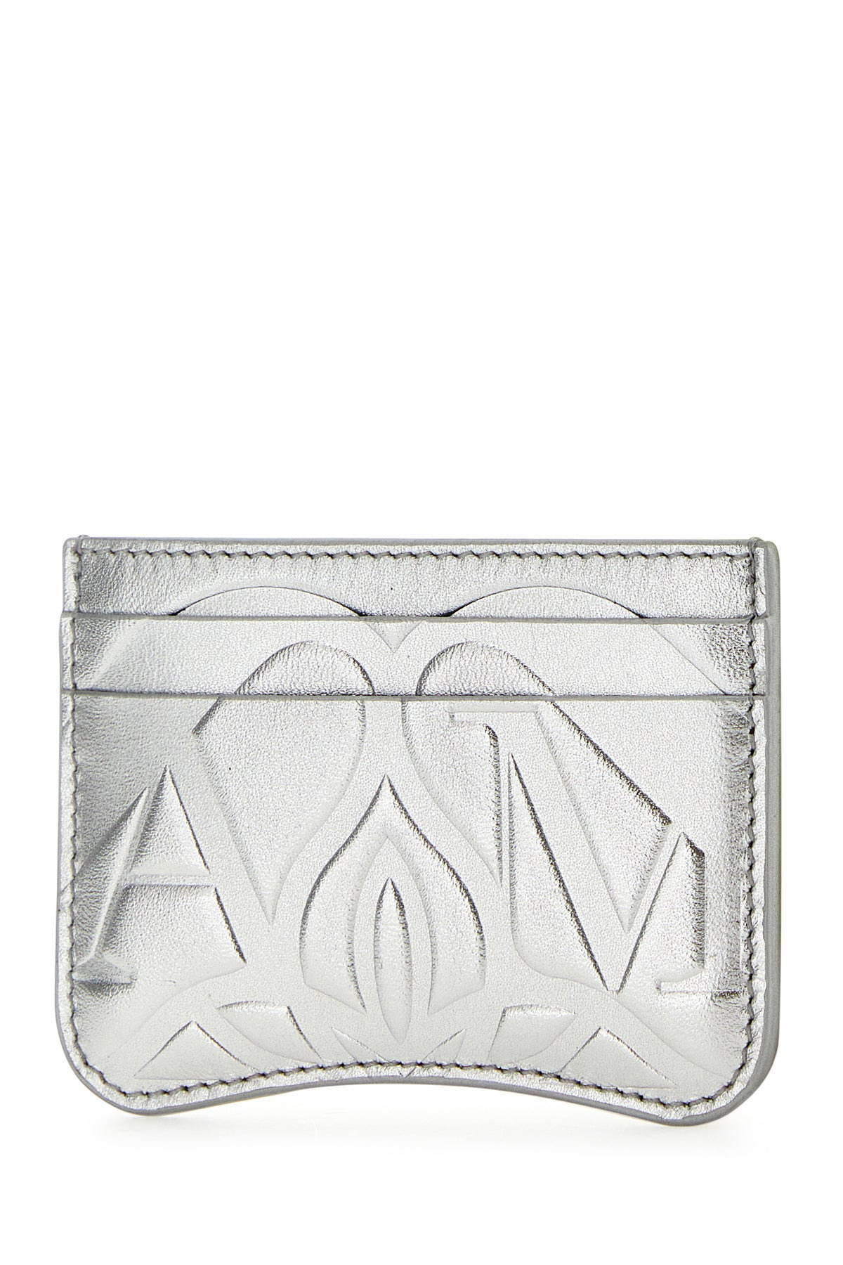 Silver leather card holder - 2