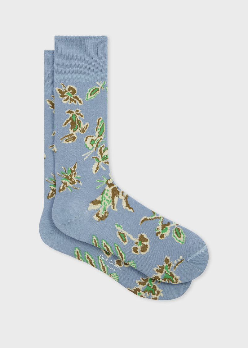 Pale Blue Cotton-Blend 'Bohemia' Socks 1