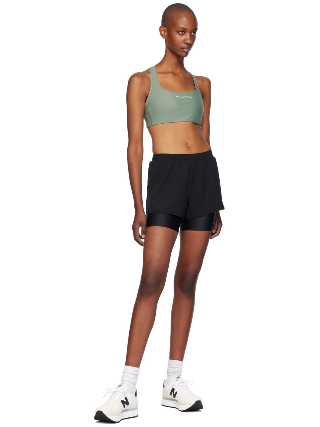 Green Twin Layer Medium Support Sport Bra - 4
