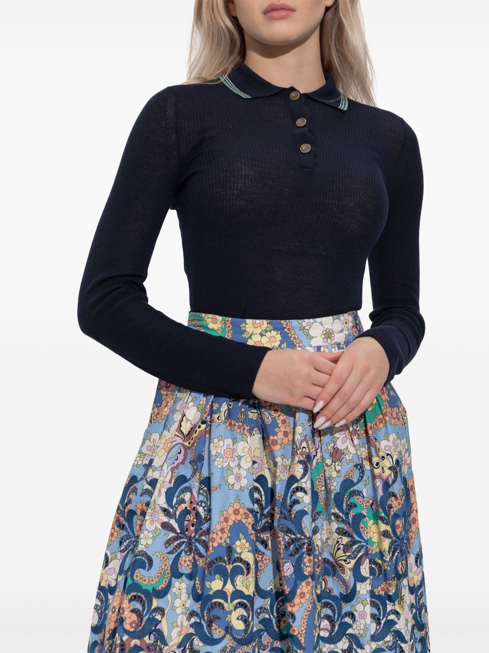 striped-border polo jumper - 3