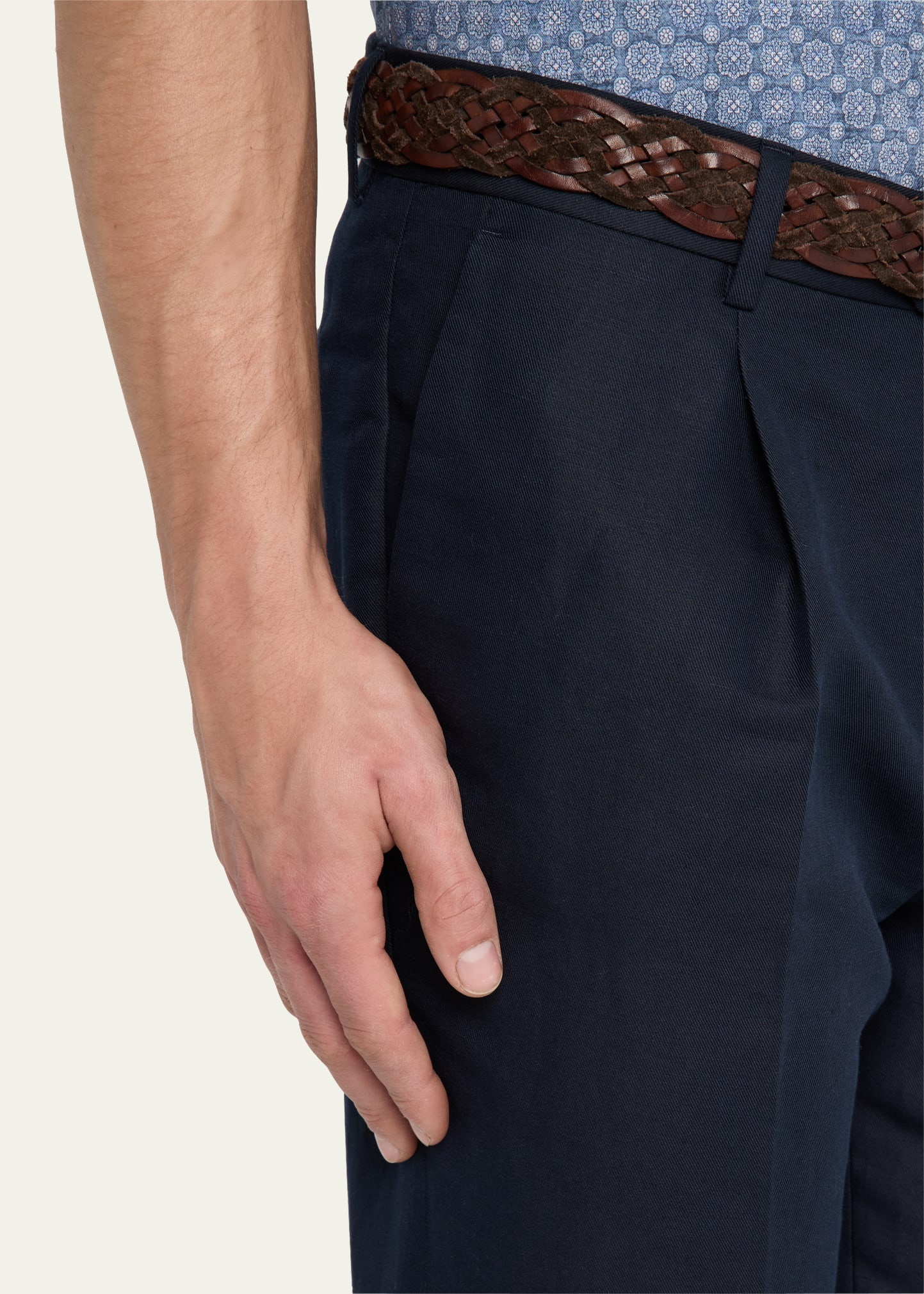 Men's Leisure-Fit Pleated Pants - 5