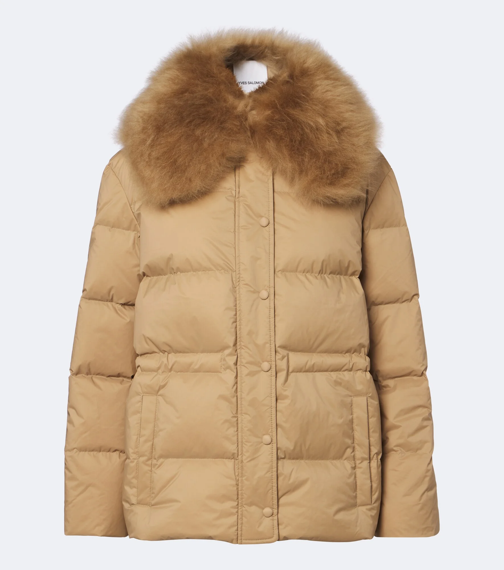 Shearling-trimmed down jacket - 1