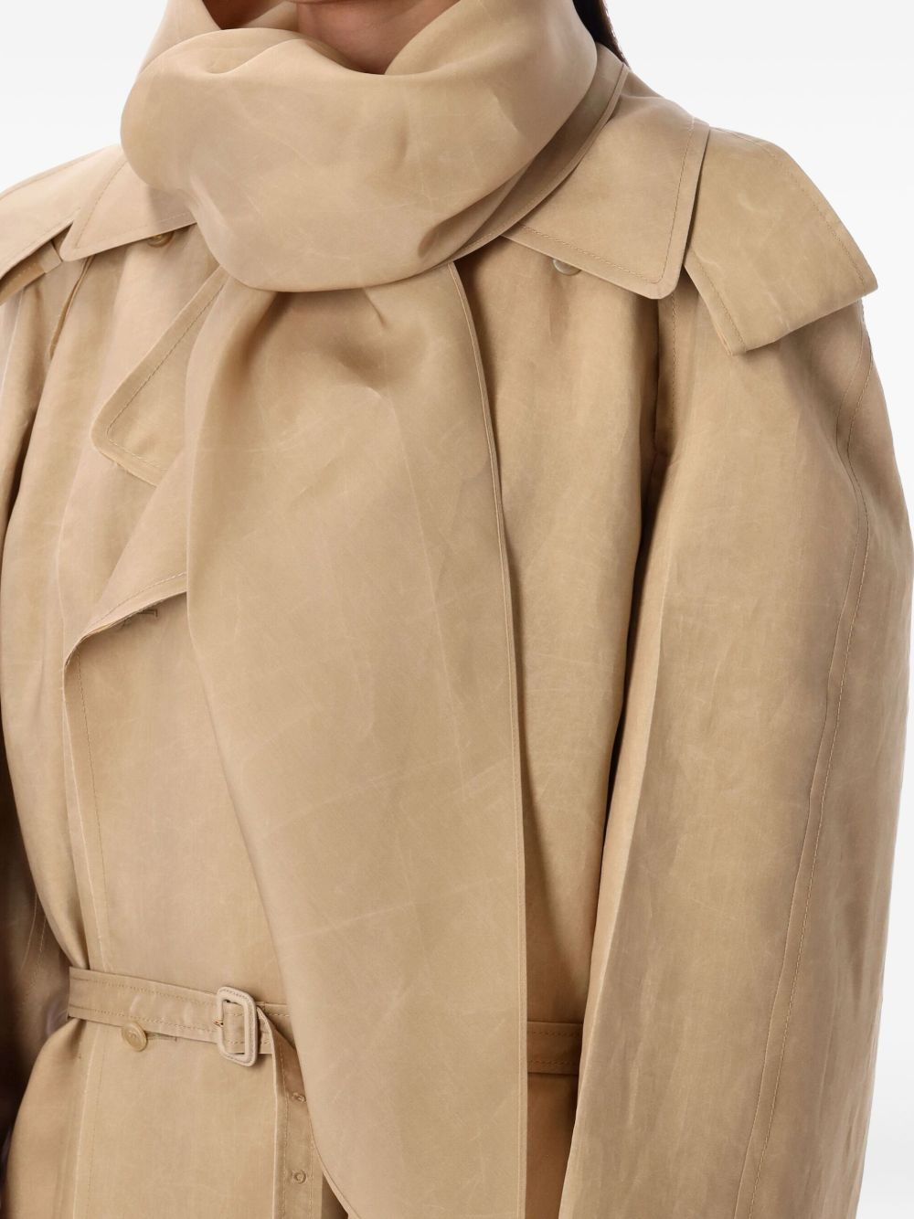 scarf trench coat - 3