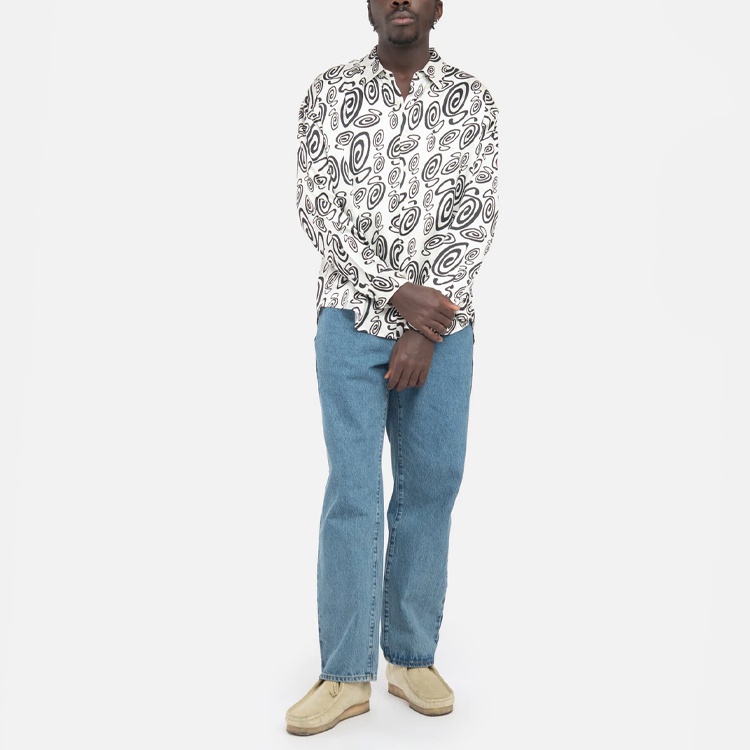 Stussy Swirly S Silk Shirt 'White' 1110242 - 3