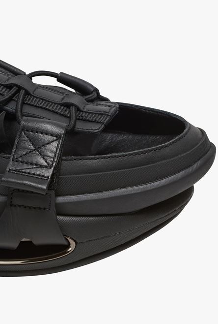 Black leather B-Bold sandal sneakers - 4