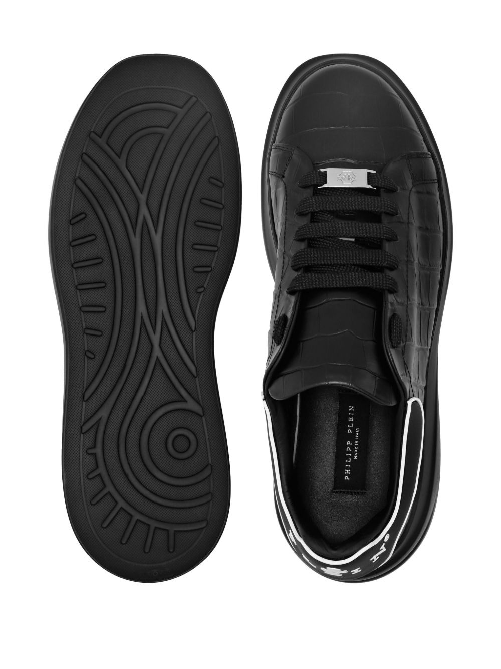 crocodile-effect platform sneakers - 3