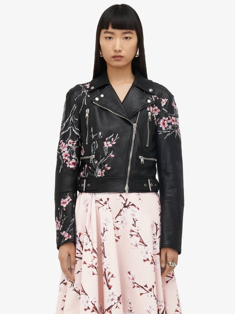 Alexander McQueen Women's Cherry Blossom Asymmetric Midi